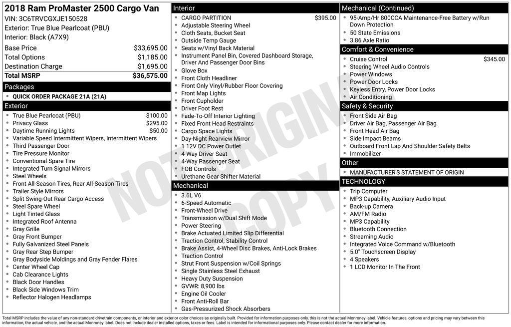 ram promaster cargo van 2018 3C6TRVCGXJE150528 image ram promaster cargo van 2018 3C6TRVCGXJE150528 image